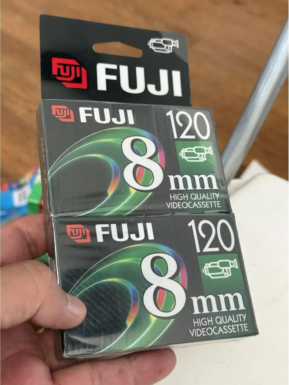 2-Fuji 120 8mm High Quality Video Cassette Tape P6-120 Brand New Sealed Unopened